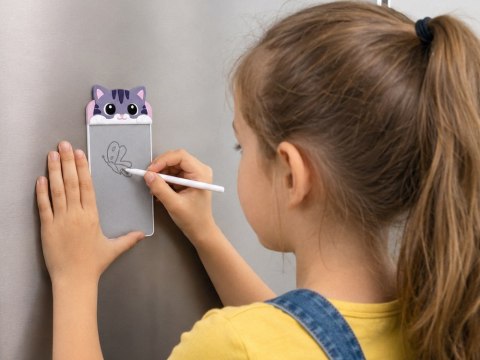 Magnetyczny Notes na Lodówkę Kotek Tabliczka do Pisania Rysik ZA6461
