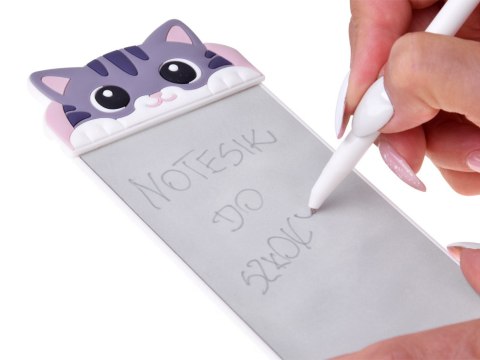 Magnetyczny Notes na Lodówkę Kotek Tabliczka do Pisania Rysik ZA6461