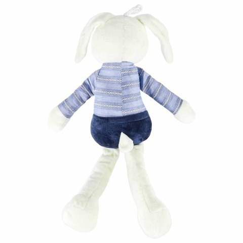 Maskotka pluszak przytulanka królik w niebieskich spodenkach 36 cm