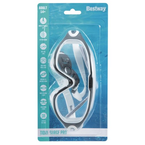 Okulary Do Pływania Regulowane Czarno-Białe Bestway 21194