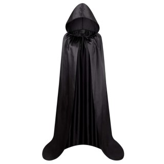 Peleryna Narzutka Z Kapturem Karnawałowa Halloweenowa Czarna 150cm