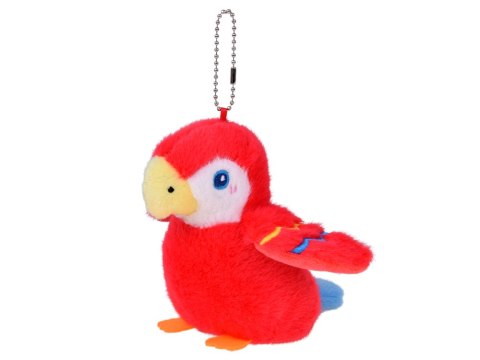 Pluszowa Papuga Rubinowy Rico z Piszczałką Zawieszka 13 cm ZA6426