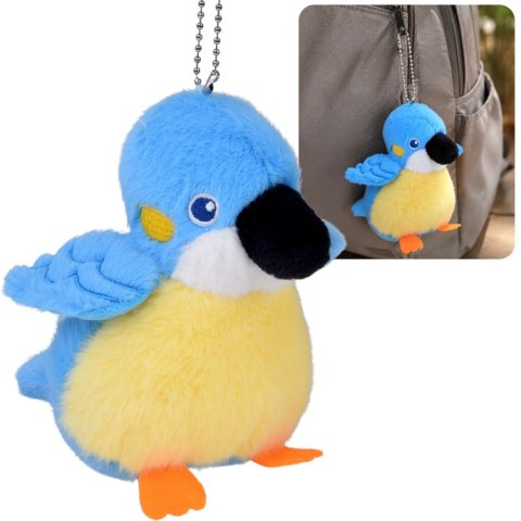Pluszowy Ptaszek Błękitny Felek Bąbelek z Piszczałką Zawieszka 13 cm ZA6426