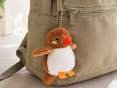 Pluszowy Ptaszek Brązowy Kazik z Piszczałką Zawieszka 13 cm ZA6426