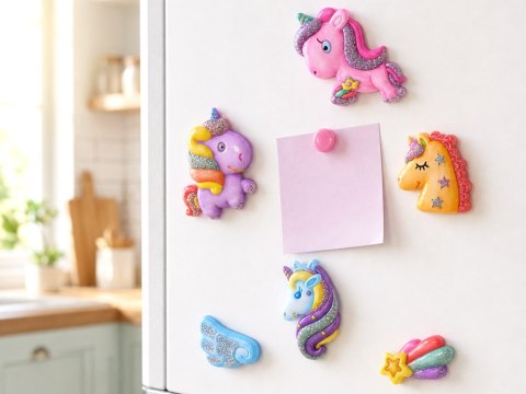 Zestaw do robienia magnesów JEDNOROŻCE brokatowe DIY magnesy ZA6406
