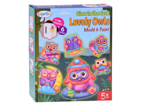 Zestaw do robienia magnesów SOWY świecące w ciemności DIY magnesy ZA6406