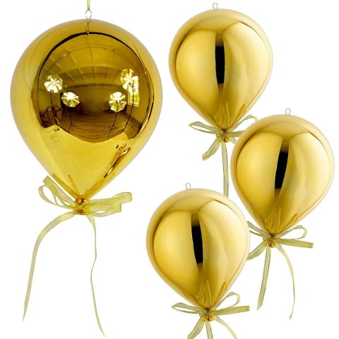 BOMBKA FORMÓWKA PLASTIKOWA BEZPIECZNA BALON 15CM ZŁOTA MICA
