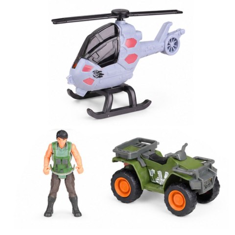 Baza Badawcza Park Dinozaurów Brama Helikopter Quad Figurki Odkrywca
