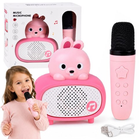 Interaktywny Mikrofon Karaoke Bluetooth Głośnik Króliczek Muzyka IN0193