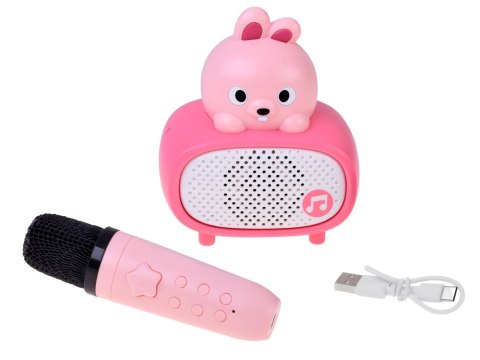 Interaktywny Mikrofon Karaoke Bluetooth Głośnik Króliczek Muzyka IN0193