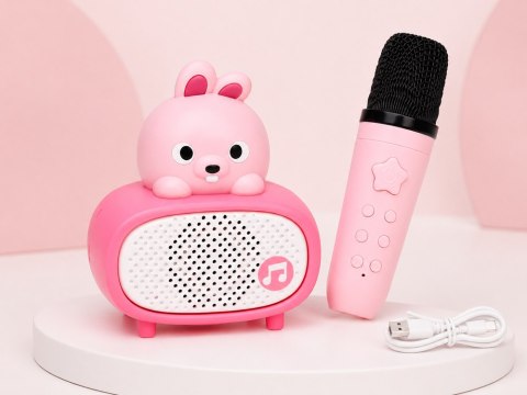 Interaktywny Mikrofon Karaoke Bluetooth Głośnik Króliczek Muzyka IN0193