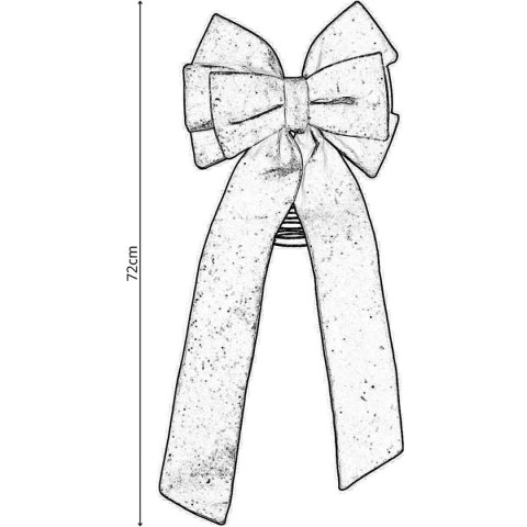 KOKARDA WELUROWA CZUBEK NA CHOINKĘ 72CM CZERWONA