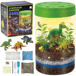 Oświetlony OGRÓD DINOZAURÓW 3w1 terrarium, lampka, uprawa roślin DIY ZA6567