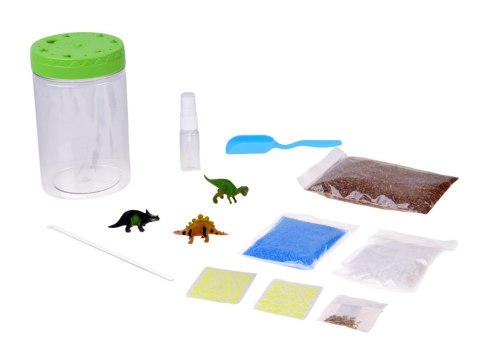 Oświetlony OGRÓD DINOZAURÓW 3w1 terrarium, lampka, uprawa roślin DIY ZA6567