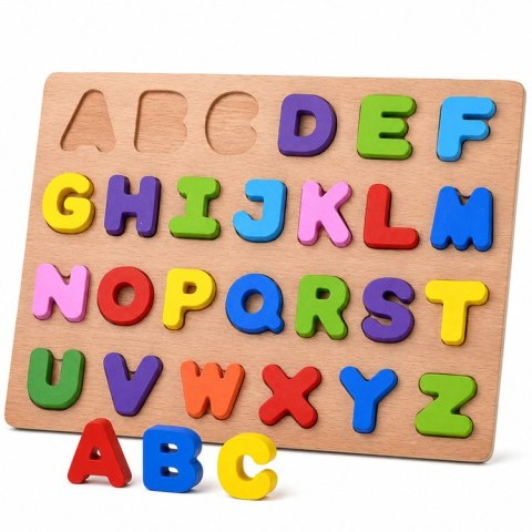 Puzzle drewniane ALFABET LITERKI układanka edukacyjna - 26 ele ZA6575