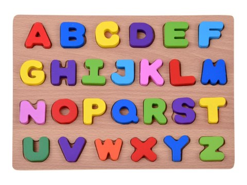 Puzzle drewniane ALFABET LITERKI układanka edukacyjna - 26 ele ZA6575