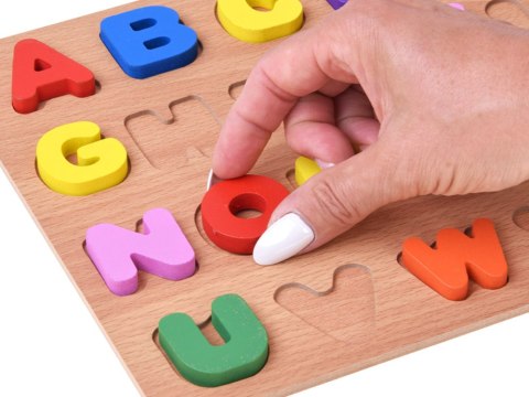 Puzzle drewniane ALFABET LITERKI układanka edukacyjna - 26 ele ZA6575