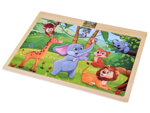 Puzzle drewniane DZIKIE ZWIERZĘTA układanka 40 ele ZA6571