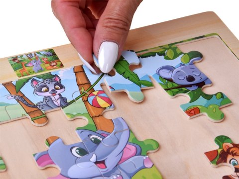 Puzzle drewniane DZIKIE ZWIERZĘTA układanka 40 ele ZA6571