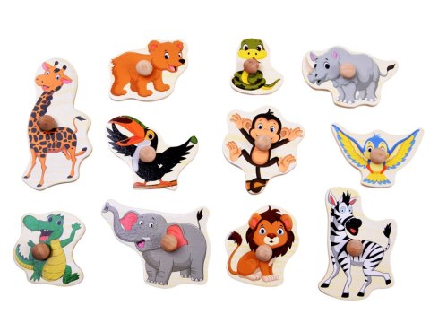 Puzzle drewniane DŻUNGLA układanka z uchwytami - 11 elementów ZA6417