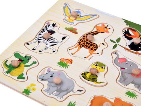 Puzzle drewniane DŻUNGLA układanka z uchwytami - 11 elementów ZA6417