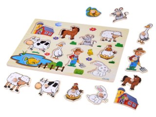 Puzzle drewniane FARMA układanka z uchwytami - 10 elementów ZA6416