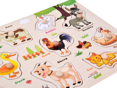 Puzzle drewniane FARMA układanka z uchwytami i ang słówkami - 10 ele ZA6418