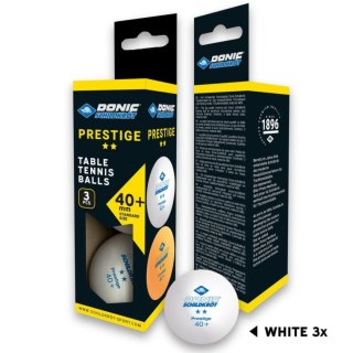 PIŁECZKI DO TENISA STOŁOWEGO 2- STAR PRESTIGE POLY 40 BIAŁE 3SZT DONIC
