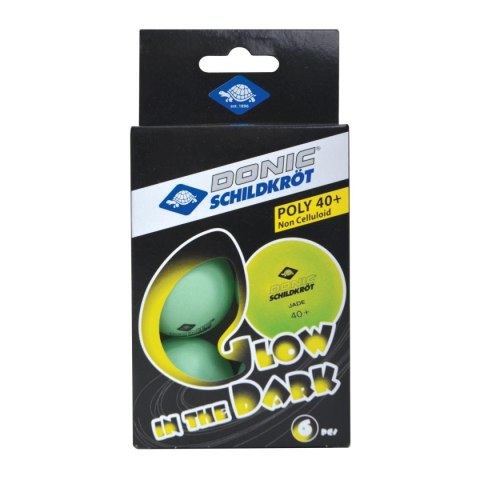 PIŁECZKI DO TENISA STOŁOWEGO GLOW IN THE DARK POLY 40 6SZT DONIC