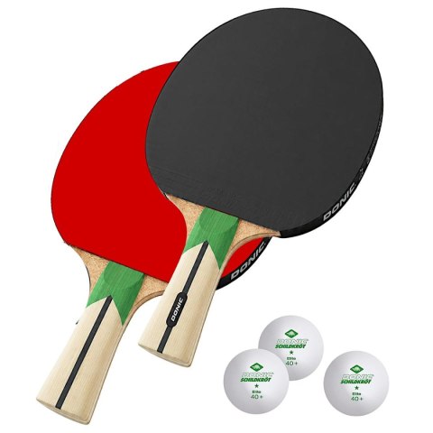ZESTAW DO TENISA STOŁOWEGO 2 RAKIETKI TORBA 3 PIŁECZKI TOP TEAM 400 DONIC