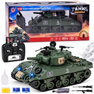 Czołg zdalnie sterowany Sherman M4A3 Strzela Dym Dźwięk Wieżyczka RC0769