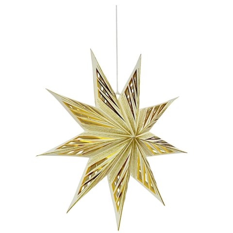 GWIAZDA DEKORACYJNA WISZĄCA PAPIEROWA FSC 18x60CM 9 RAMION MICA ECRU