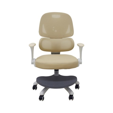 Krzesło do biurka dla dziecka fotel ergonomiczny obrotowy regulowany beżowy