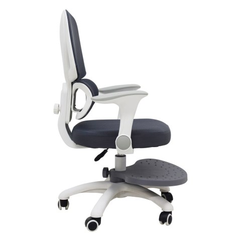 Krzesło do biurka dla dziecka fotel ergonomiczny obrotowy regulowany szary