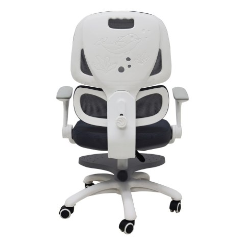 Krzesło do biurka dla dziecka fotel ergonomiczny obrotowy regulowany szary