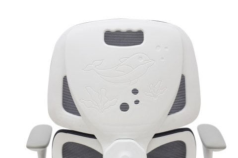 Krzesło do biurka dla dziecka fotel ergonomiczny obrotowy regulowany szary