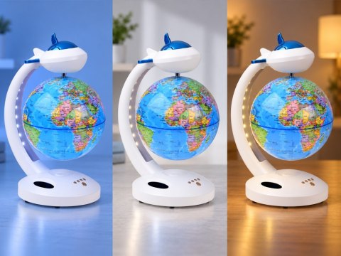 GLOBUS lewitujący 4w1 obrót 360° - lampka LED, głośnik BT, zegar ZA6313