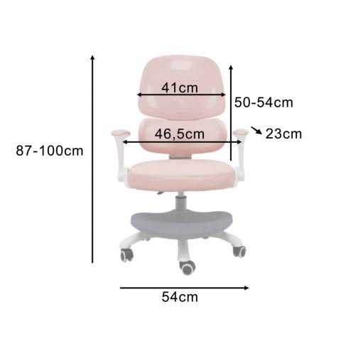 Krzesło do biurka dla dziecka fotel ergonomiczny obrotowy regulowany różowy