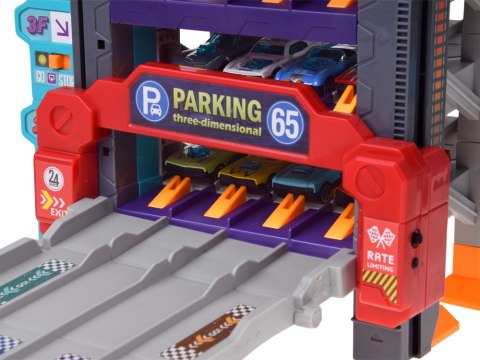 Piętrowy GARAŻ DLA AUT 4w1 wyrzutnia parking winda stacja +8x pojazd ZA6353