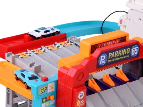 Piętrowy GARAŻ DLA AUT 4w1 wyrzutnia parking winda stacja +8x pojazd ZA6353