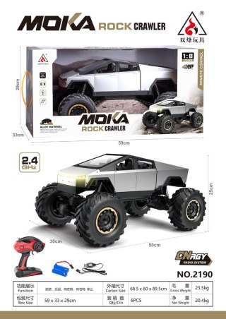 Auto R/C ROCK CRAWLER TRUCK Srebrny 1:8
