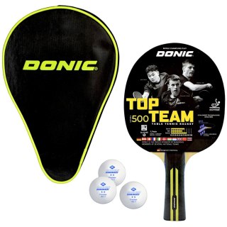 RAKIETKA DO TENISA STOŁOWEGO POKROWIEC 3 PIŁECZKI SET TOP TEAM 500 DONIC