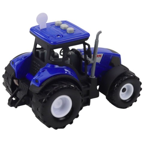 Traktor Farmerski Rolniczy Światła Dźwięki Niebieski 1:36
