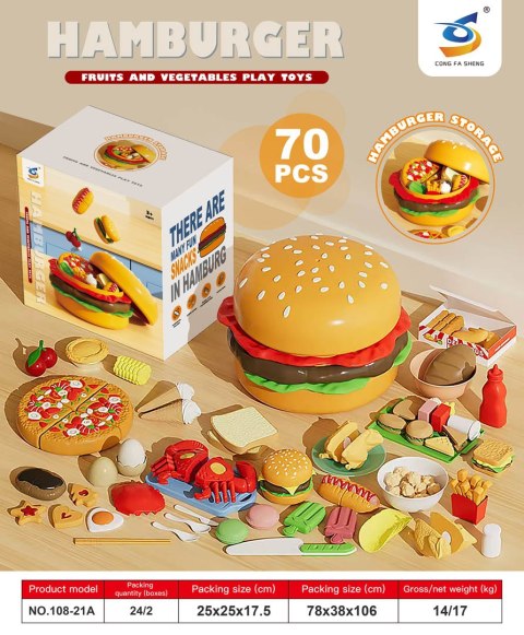 Zestaw Fast Food + Akcesoria w Hamburgerze
