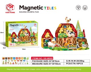 Zestaw Klocków Magnetycznych Farma 54el.