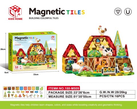 Zestaw Klocków Magnetycznych Farma 54el.