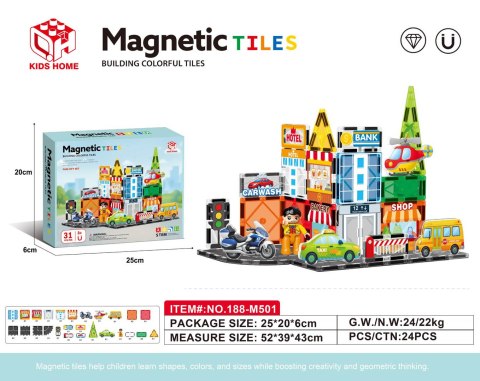 Zestaw Klocków Magnetycznych Miasto 31el.