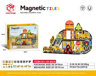 Zestaw Klocków Magnetycznych Plac Budowy 41el.