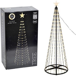 CHOINKA DEKORACYJNA 370LED SUPER CIEPŁY BIAŁY 210CM BLACK