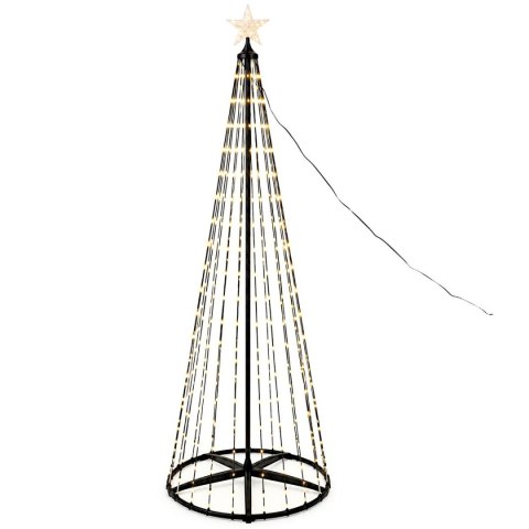 CHOINKA DEKORACYJNA 370LED SUPER CIEPŁY BIAŁY 210CM BLACK